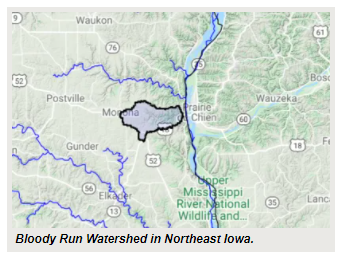 Map of the Bloody Run Watershed