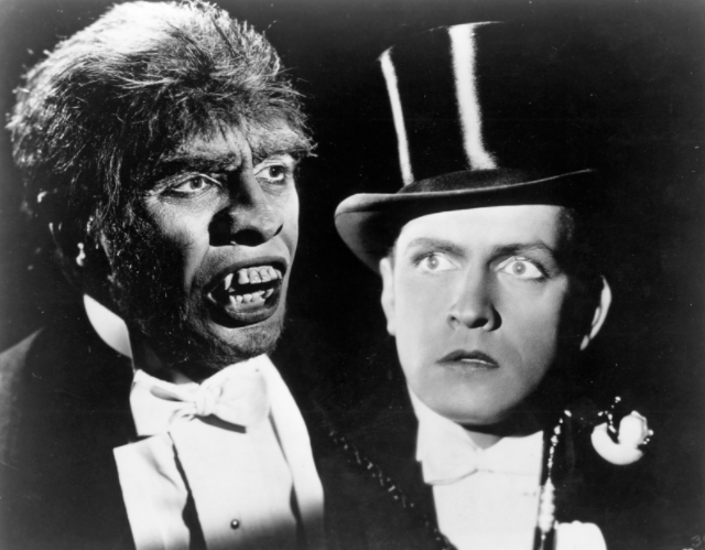 Photo of Fredric March portraying Dr. Jekyll and Mr. Hyde in 1931 film of the same name
