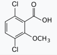 Diagram of a molecule of Dicamba