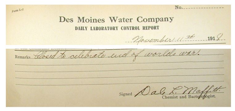 Des Moines Water Company lab report