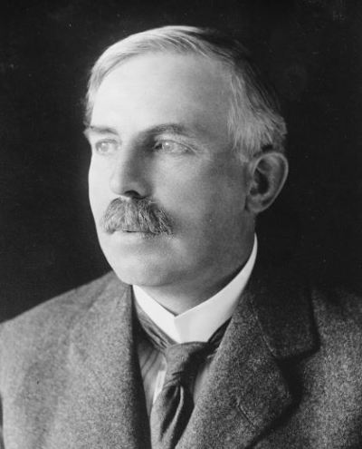 Ernest Rutherford black and white portrait