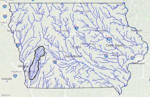 A map of the West Nishnabotna River