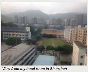 View from Shenzhen hotel room