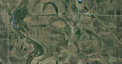 Aerial view of the Missouri River floodplain