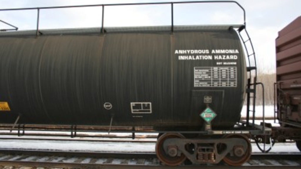 A railroad tanker car